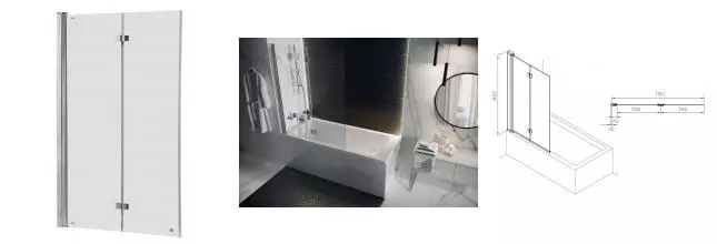 Шторка на ванну стеклянная «Roca» Capital 7M4111512M прозрачная/хром универсальная