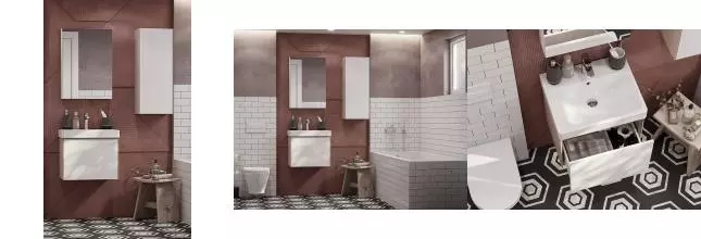 Мебель для ванной подвесная «Aquaton» Асти 55 белый глянец/ясень шимо