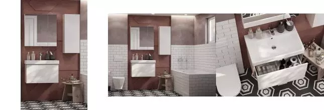 Мебель для ванной подвесная «Aquaton» Асти 70 белый глянец/ясень шимо