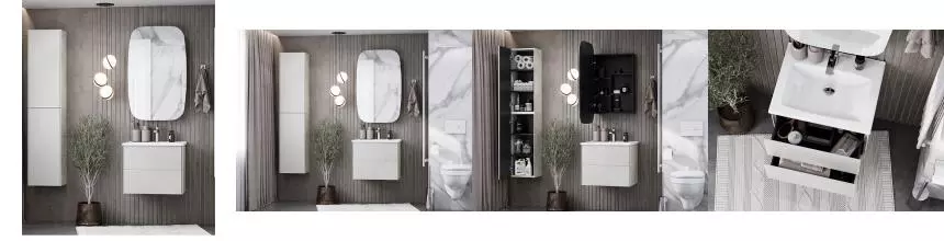 Мебель для ванной подвесная «Aquaton» Сохо 60 слэйт/галька серая