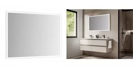 Зеркало «Esbano» ES-3682 KD 100/70 с подсветкой и подогревом белое