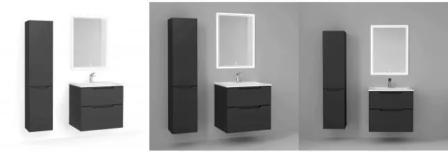 Мебель для ванной подвесная «Jorno» Slide 65 антрацит