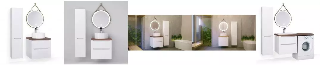 Мебель для ванной подвесная «Jorno» Wood 60 белая