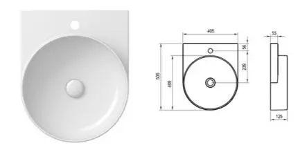 Раковина «Ravak» Yard 400 XJX01240002 40/50 фарфоровая белая