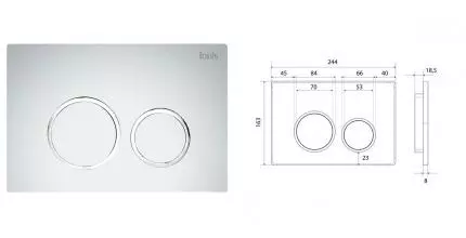 Кнопка смыва «Iddis» Unifix 050 UNI50M0i77 пластик матовый хром