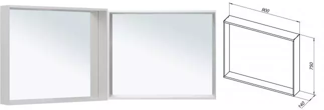 Зеркало «Allen Brau» Reality 90 с подсветкой серебро браш
