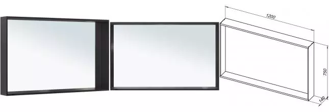 Зеркало «Allen Brau» Reality 120 с подсветкой чёрный браш