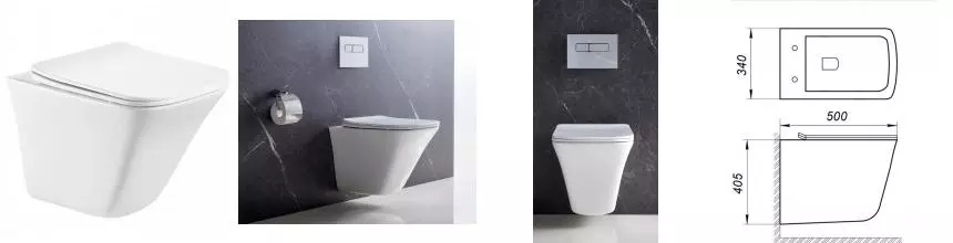 Подвесной унитаз безободковый «Belbagno» Marmi BB052CHR-002 белый с сиденьем дюропласт с микролифтом белое