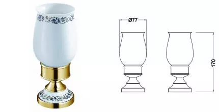 Стакан для зубных щёток «Schein» Saine Gold 7053013VF на стол, на раковину золото/белый