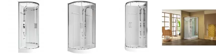 Душевая кабина «Aquanet» Passion 2.0 R 90/90 низкий поддон прозрачная/белая-зеркало без крыши