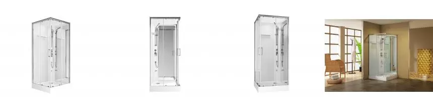 Душевая кабина «Aquanet» Passion 2.0 S 90/90 низкий поддон прозрачная/белая-зеркало без крыши