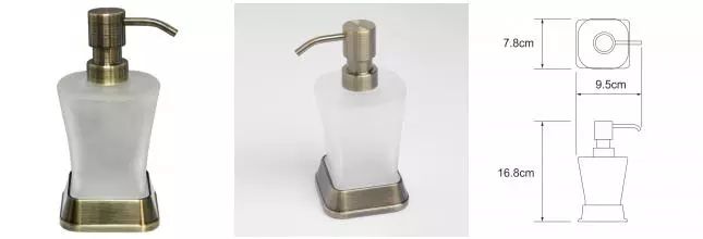 Дозатор для мыла «WasserKRAFT» Exter K-5599 на стол бронза