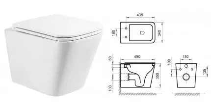 Подвесной унитаз безободковый «Belbagno» Ardente-R BB520CHR-036 белый с сиденьем дюропласт с микролифтом белое