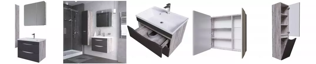 Мебель для ванной подвесная «Grossman» Талис 70 бетон пайн/графит