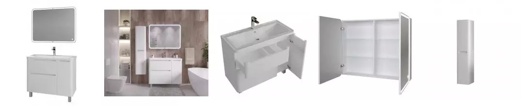 Мебель для ванной «Grossman» Адель 100 белый глянец