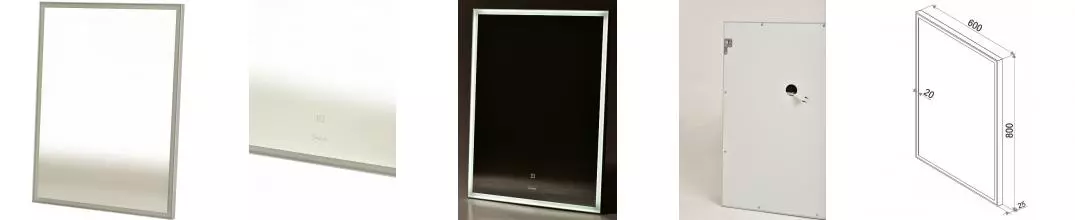 Зеркало «Sintesi» Kanto 60/80 с сенсорным выключателем с подсветкой хром