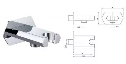 Подключение для душевого шланга «Lemark» LM3985C с держателем для лейки хром