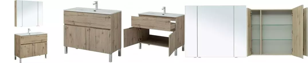 Мебель для ванной «Aquanet» Алвита new 100 дуб веллингтон белый