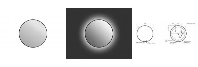 Зеркало «Cersanit» Eclipse smart D60 с подсветкой чёрное