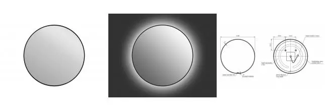 Зеркало «Cersanit» Eclipse smart D80 с подсветкой чёрное