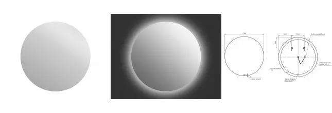 Зеркало «Cersanit» Eclipse smart D90 с подсветкой чёрное