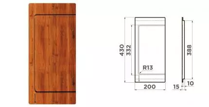 Разделочная доска «Omoikiri» CB-05-WOOD-M на кухонную мойку венге