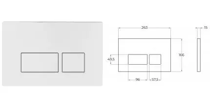 Кнопка смыва «Belbagno» BB042BL пластик белая