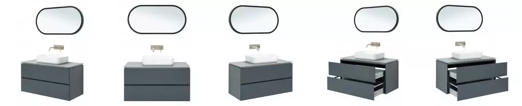Мебель для ванной подвесная «Allen Brau» Infinity 100 anthracite matt