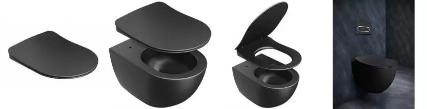 Сиденье для унитаза «Ravak» Uni Chrome Flat X01795 дюропласт с микролифтом черное