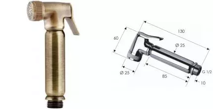 Ручная гигиеническая лейка «Remer» 332OLVOX бронза