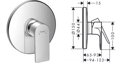 Внешняя часть смесителя «Hansgrohe» Rebris E 72668000 хром