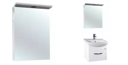 Зеркальный шкаф «Bellezza» Анкона 55 с подсветкой белый универсальный