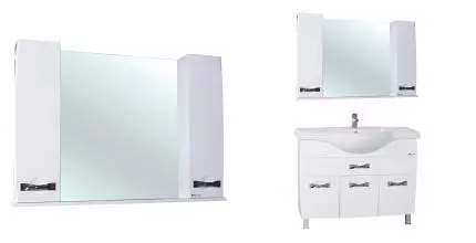 Зеркало с шкафчиком «Bellezza» Абрис 105 без света белый