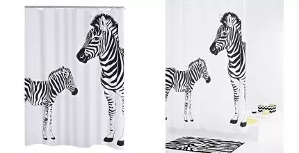 Штора для ванной «Ridder» Zebra 42311 180/200 белая/чёрная