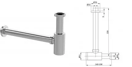 Сифон для раковины «Vincea» VSPH-1B01CH хром