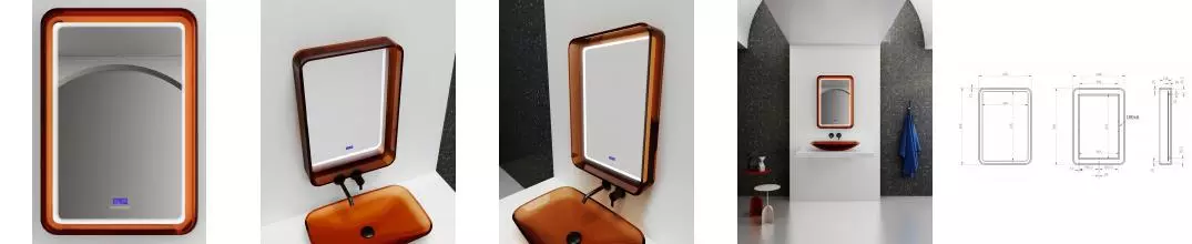 Зеркало «Abber» Kristall AT6701Opal с подсветкой коричневое