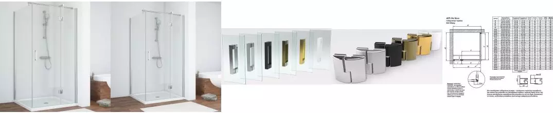 Душевой угол-ограждение «Vegas Glass» AFP-Fis Tur Novo 100/100 прозрачный/хром без поддона правый
