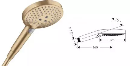 Ручная лейка «Hansgrohe» aindance Select S 26530140 шлифованная бронза