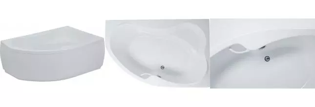 Ванна акриловая «Aquanet» Capri 160/100 с экраном с каркасом без сифона с ручками белая правая