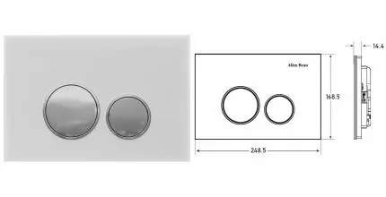 Кнопка смыва пневматическая «Allen Brau» Priority 9.20005.20 стекло белый/хром