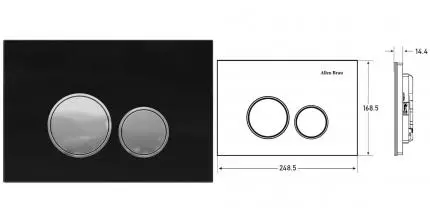 Кнопка смыва пневматическая «Allen Brau» Priority 9.20005.31 стекло черный/хром