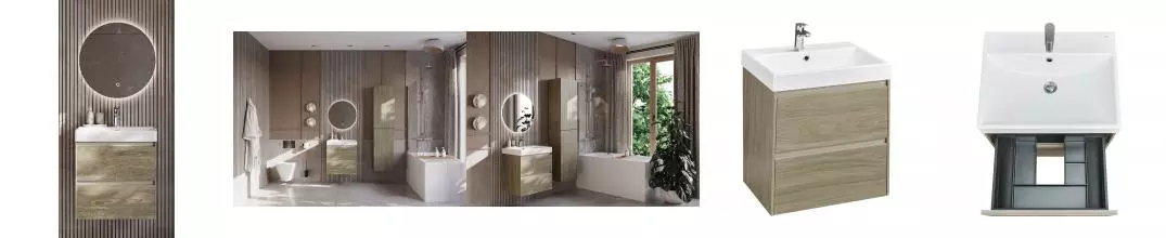 Мебель для ванной подвесная «Roca» Ona 60 тёмный вяз