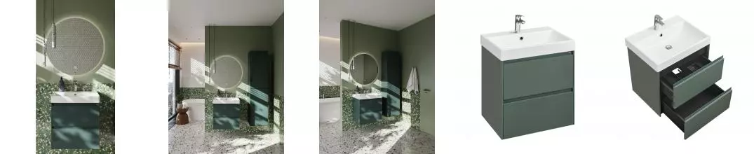 Мебель для ванной подвесная «Roca» Ona 60 зелёный матовый