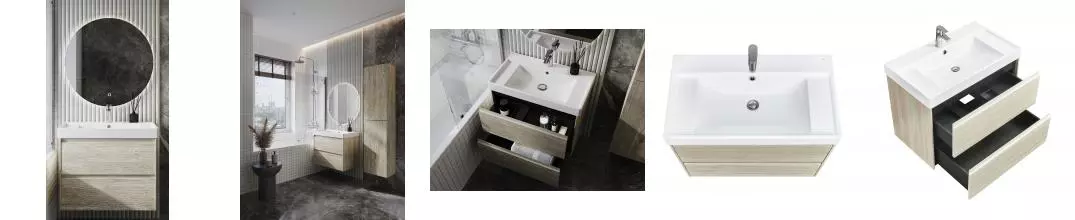 Мебель для ванной подвесная «Roca» Ona 80 светлый дуб