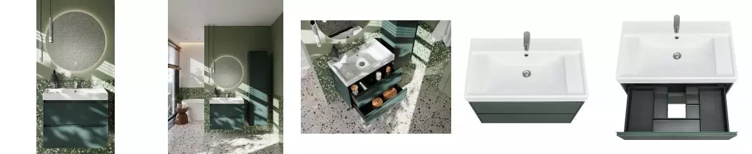 Мебель для ванной подвесная «Roca» Ona 80 зелёный матовый