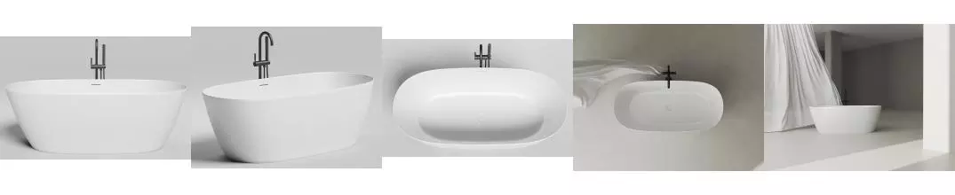 Ванна из литьевого мрамора «Salini» Sofia 170/80 донный клапан Up&Down с сифоном белая глянцевая