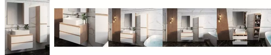 Мебель для ванной подвесная «Onika» Алеста 80.13 белая/камень светлый