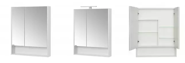 Зеркальный шкаф «Aquaton» Сканди 70 без света белый глянцевый