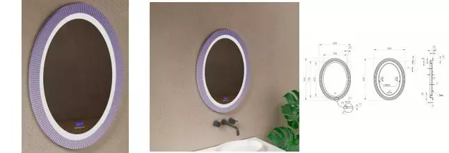 Зеркало «Abber» Stein AS6601Violett с подсветкой фиолетовое