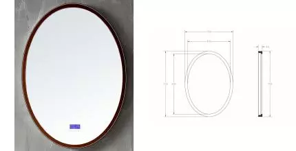 Зеркало «Abber» Stein AS6610BR с подсветкой коричневое